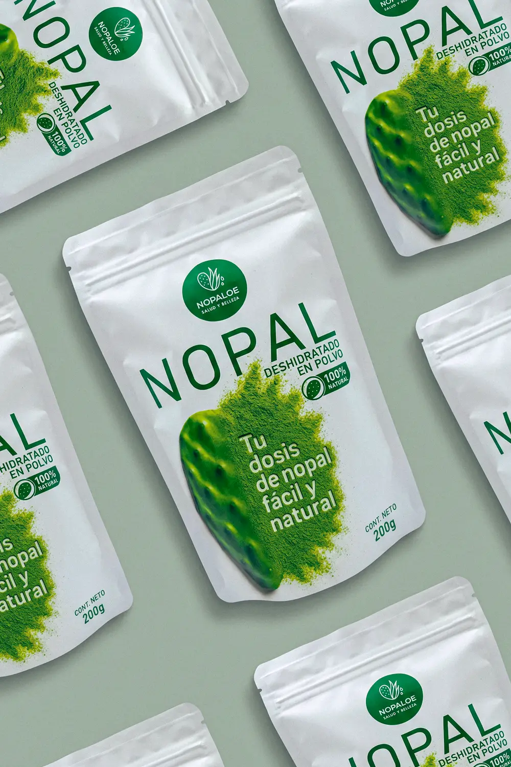 NOPALOE Nopal en Polvo, bolsa de 200 gramos